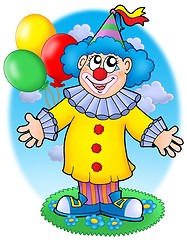 Image showing Smiling clown with balloons