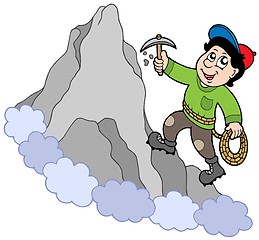 Image showing Rock climber on mountain