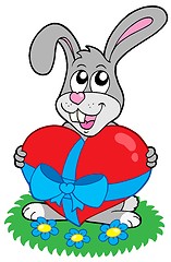 Image showing Valentine rabbit with heart