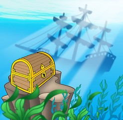 Image showing Treasure chest with shipwreck