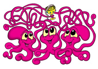 Image showing Three octopuses