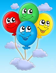 Image showing Balloons on sky