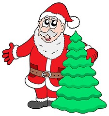 Image showing Santa Clause with tree