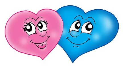 Image showing Two smiling hearts