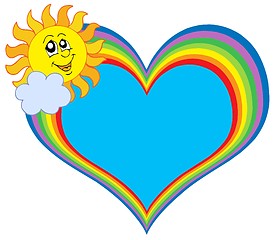 Image showing Rainbow heart with Sun