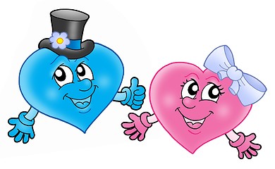 Image showing Pair of smiling hearts