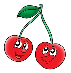 Image showing Smiling red cherries