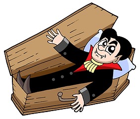 Image showing Vampire in coffin