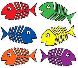 Image showing Various colors fishbones