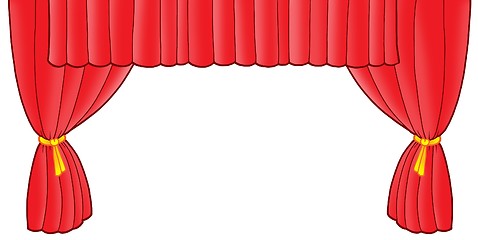 Image showing Red theatre curtain