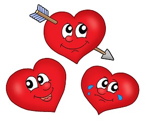 Image showing Three cartoon hearts