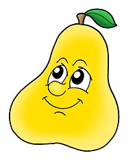 Image showing Smiling yellow pear