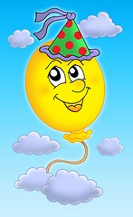 Image showing Ballon with cap on sky