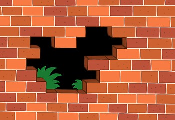 Image showing Red brick wall