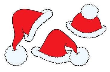 Image showing Various Christmas caps