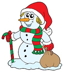 Image showing Santa snowman