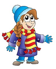 Image showing Girl in winter outfit