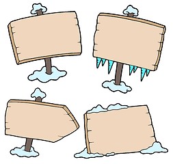 Image showing Winter wooden signs