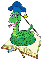 Image showing Snake teacher in open book