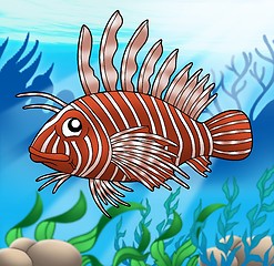 Image showing Lionfish in sea