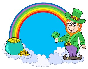 Image showing Rainbow circle with leprechaun