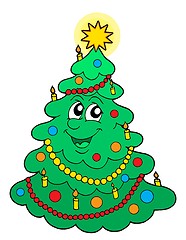 Image showing Smiling Christmas tree