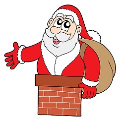 Image showing Santa Claus in chimney