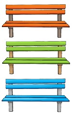 Image showing Three various benches