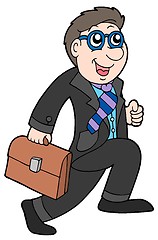 Image showing Running businessman