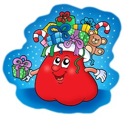 Image showing Santas bag with gifts