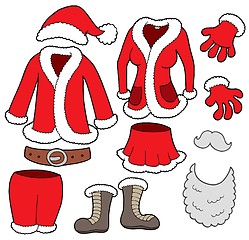 Image showing Santa Clauses clothes collection