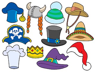 Image showing Various hats collection