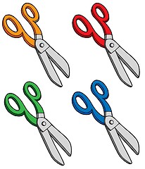 Image showing Various colors scissors