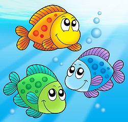 Image showing Three cute fishes