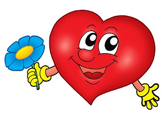 Image showing Smiling heart with flower