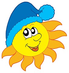 Image showing Sun in winter cap