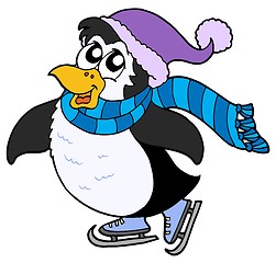 Image showing Skating penguin