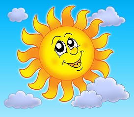 Image showing Smiling Sun on blue sky
