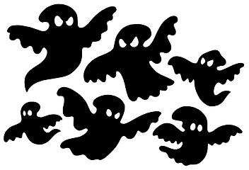 Image showing Scary ghost silhouettes