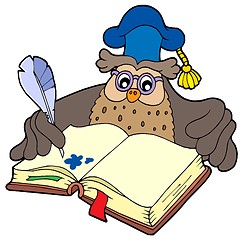 Image showing Writing owl teacher