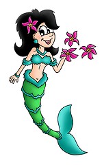 Image showing Mermaid with flowers.