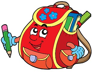 Image showing Red school bag