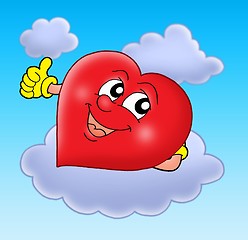 Image showing Smiling heart on cloud