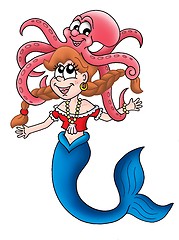Image showing Mermaid with octopus
