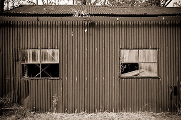 Image showing old rusty tin shed