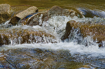 Image showing waterfalling on rocks in stream