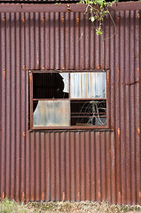 Image showing old rusty tin shed