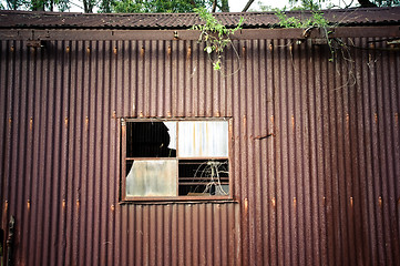 Image showing old rusty tin shed