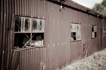 Image showing old rusty tin shed