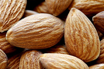 Image showing Macro shot of  almonds